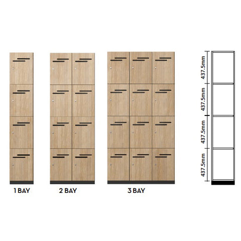 4 Door Lockers - 2 Bay of 4 Door Locker