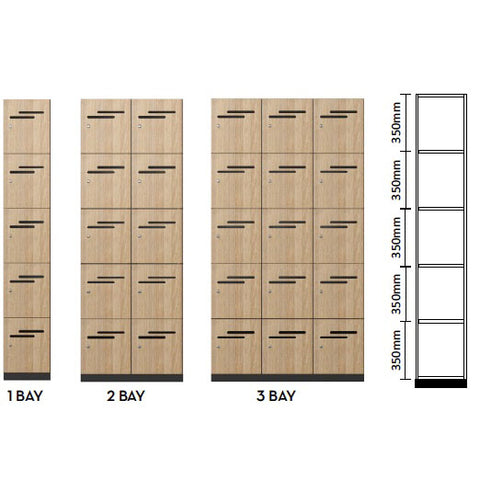 5 Door Lockers - 2 Bay of 5 Door Locker