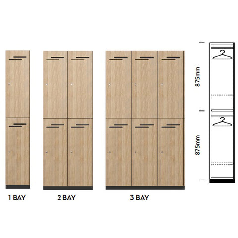 2 Door Lockers - 1 Bay of 2 Door Locker