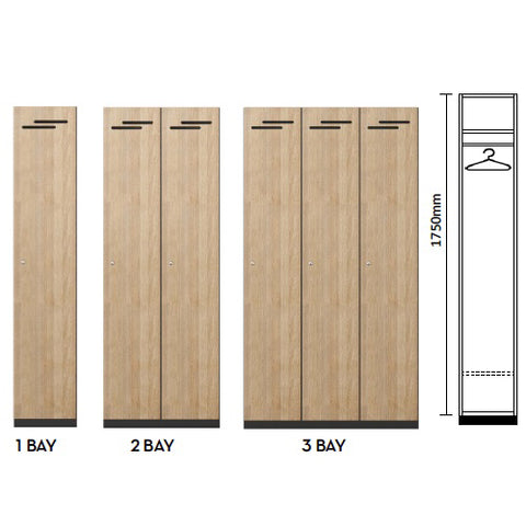1 Door Lockers - 3 Bay of 1 Door Locker